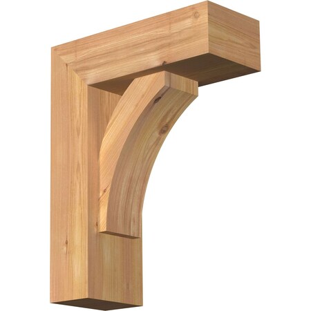 Ekena Millwork Thorton Block Smooth Bracket w/ Offset Brace, Western Red Cedar, 5 1/2"W x 14"D x 18"H BKT0604X14X18THR05SWR